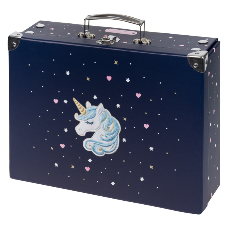 BAAGL Skladací školský kufrík Unicorn Gold s kovaním