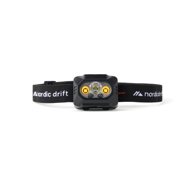 Nordic Drift Everest vysokovýkonná čelovka s dvoma batériami čierna 2