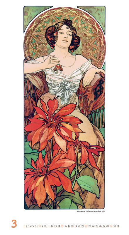Nástenný kalendár Alfons Mucha 2026 3