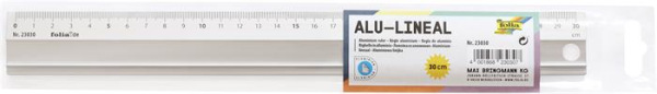 Pravítko, hliníkové, protišmykové, 30 cm, FOLIA 1