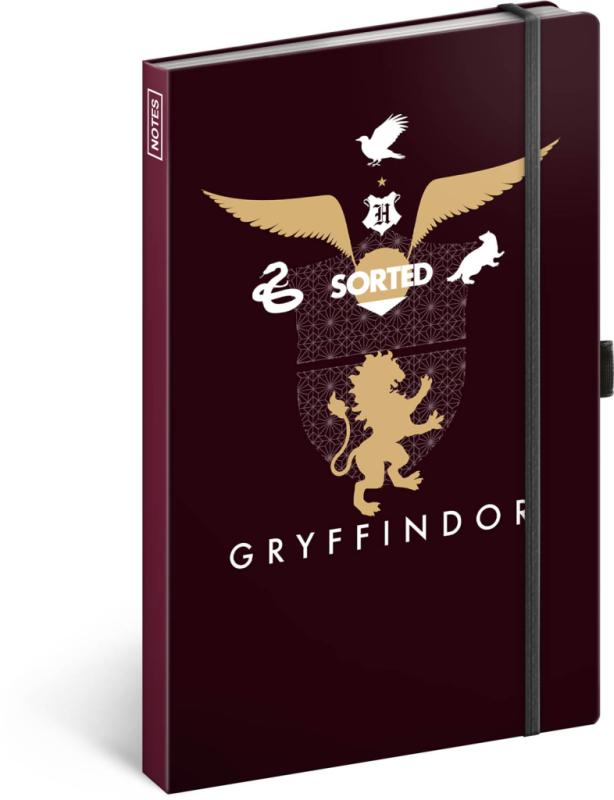 NOTIQUE Notes Harry Potter – Gryffindor, linajkovaný, 13 x 21 cm