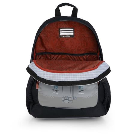 Školská taška, so zipsom, GABOL "Trick", sivá-čierna, skateboard 4