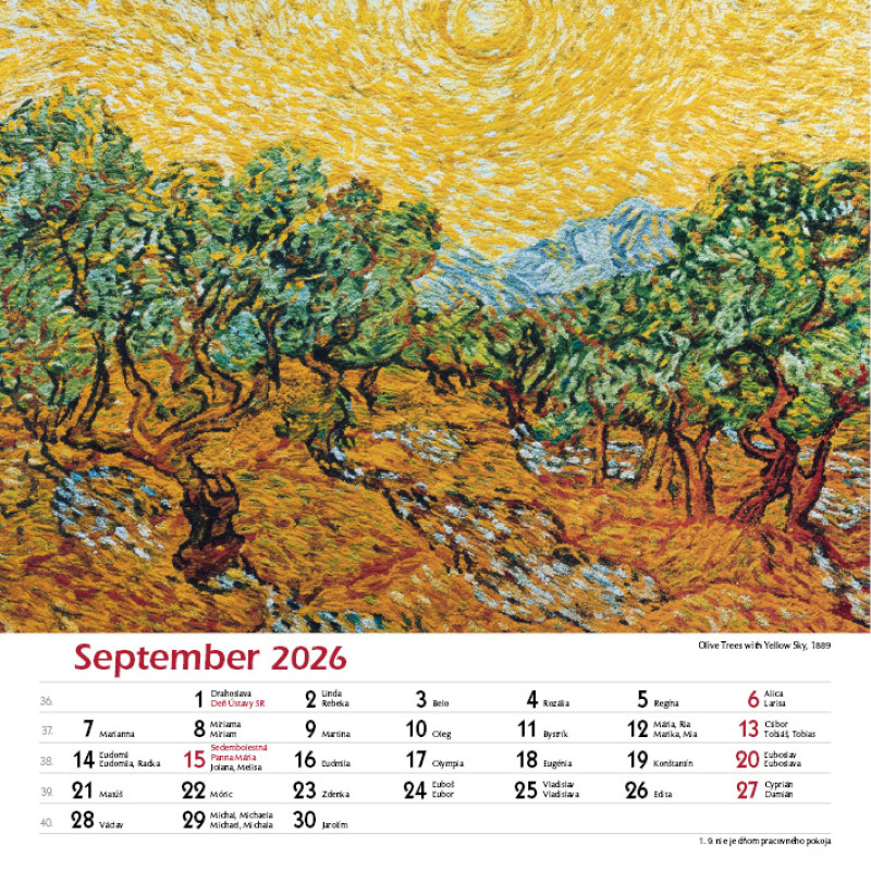 Nástenný kalendár Vincent van Gogh 2026 9