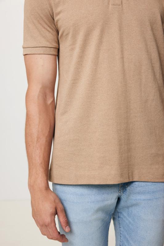 Polo tričko IQONIQ Yosemite z recykl. bavlny heather brown XXS 14
