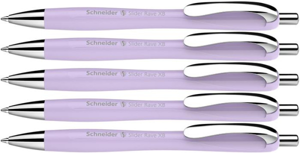 Guľôčkové pero, 0,7 mm, stláčací mechanizmus, SCHNEIDER "Slider Rave XB", svetlosivé 4