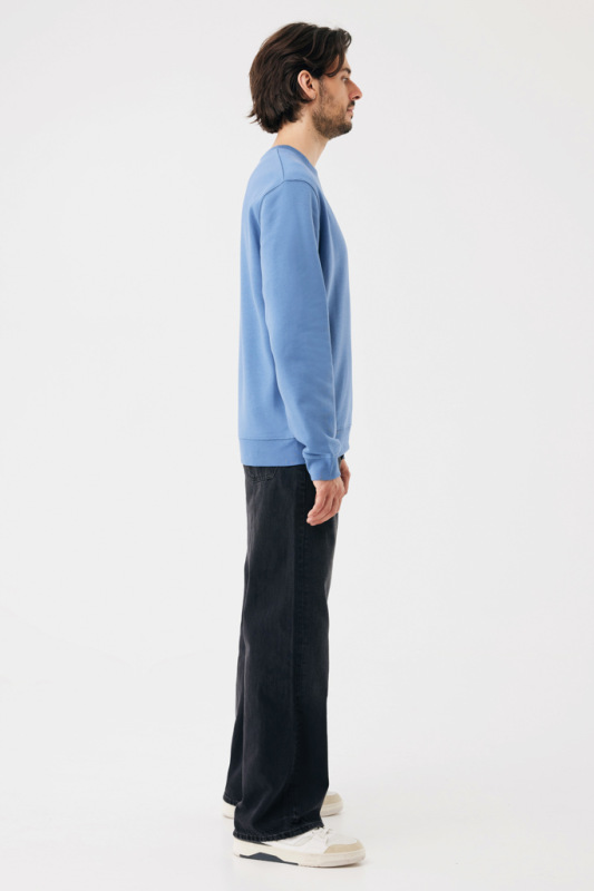 IQONIQ Toria Unisex mikina s okrúhl. výstrihom z rec. bavlny moon blue XXL 6