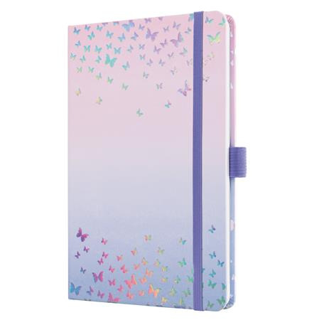 Diár, A5, týždenný, 2027, tvrdá obálka, SIGEL "Jolie", Butterfly Confetti Candy
