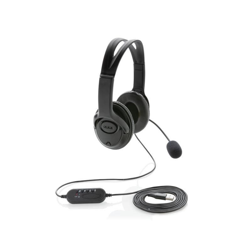 Kancelársky headset s mikrofónom čierna 1