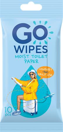 Toaletný papier, vlhčený, 10 ks, GO WIPES "Comfort" 2