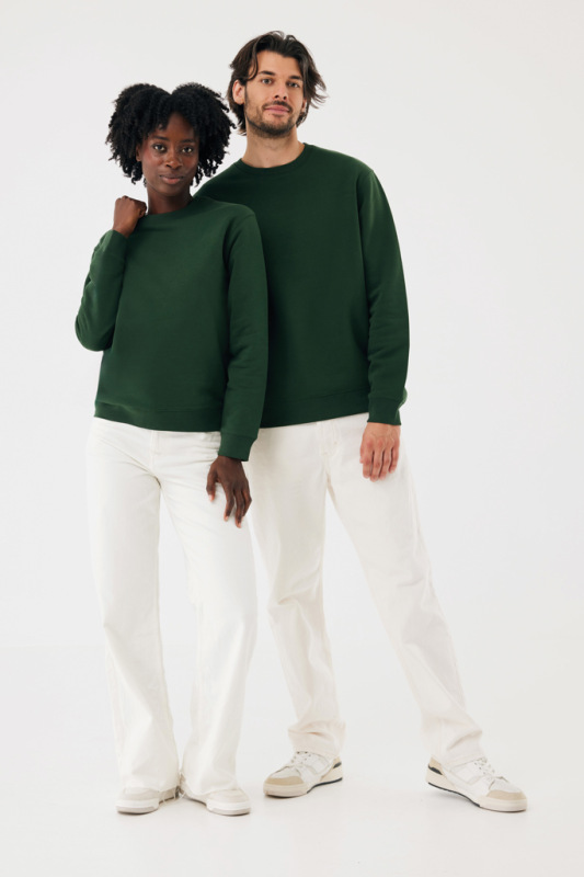 IQONIQ Toria Unisex mikina s okrúhl. výstrihom z rec. bavlny forest green XS 15