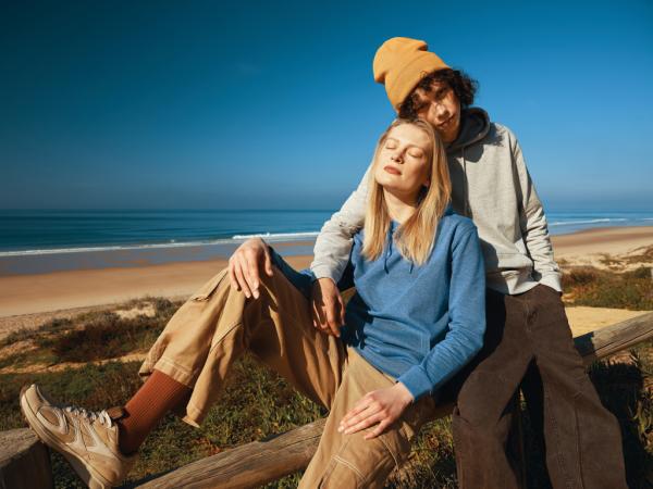 Nefarbená mikina s kapucňou IQONIQ Torres z recykl. bavlny heather blue XXS 16