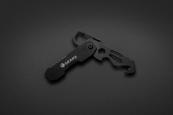 Gear X skladacie EDC náradie s karabínou a rezačom na balíky čierna 8