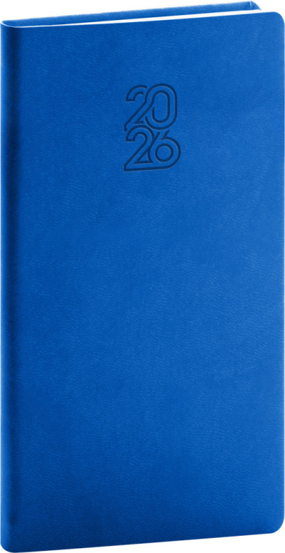 NOTIQUE Vreckový diár Aprint 2026, modrý, 9 x 15,5 cm
