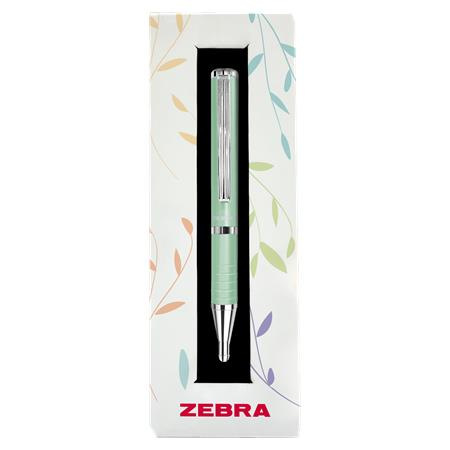 Guľôčkové pero, 0,24 mm, teleskopické, pistáciovo zelené telo, ZEBRA "SL-F1", modré