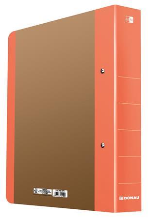 Krúžkový šanón, 2 krúžky D, 50 mm, A4, kartón, DONAU "Life", neónová oranžová