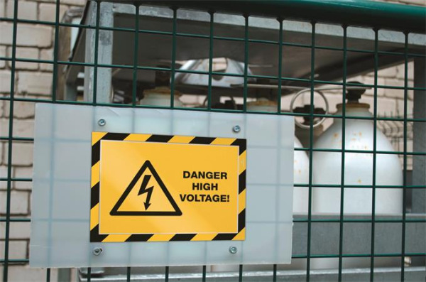 Informačný panel, A4, samolepiaca zadná strana, DURABLE "DURAFRAME SECURITY", žltý-čierny 5