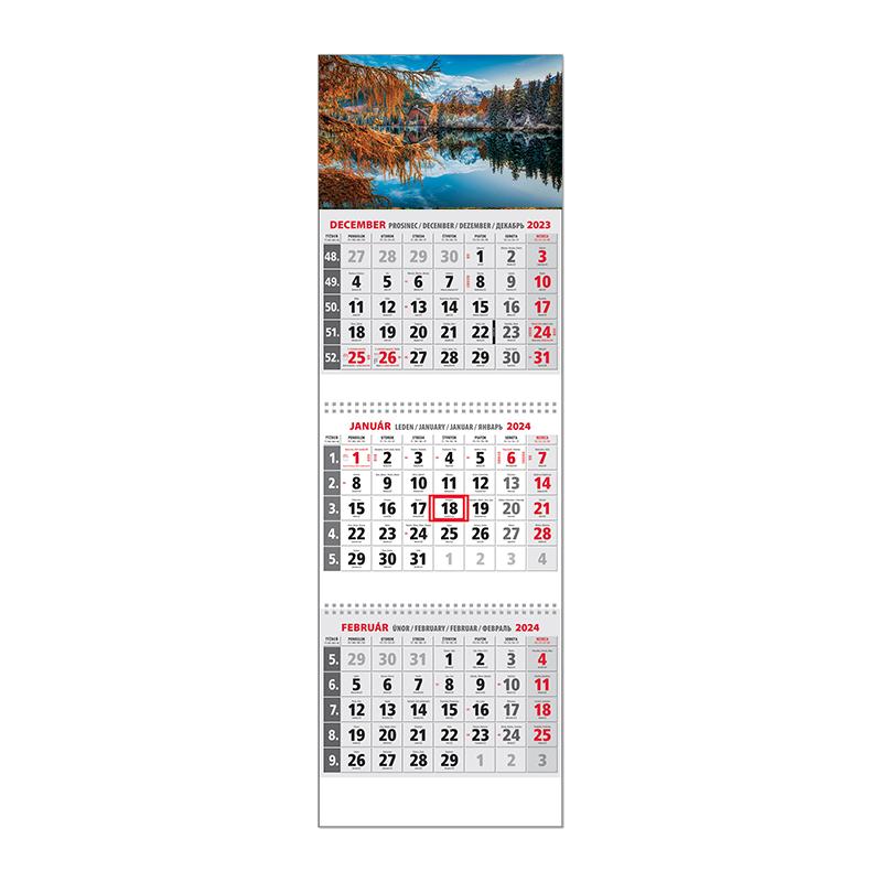 Plánovací kalendár KLASIK 3M sivý 2024  Obrázok G