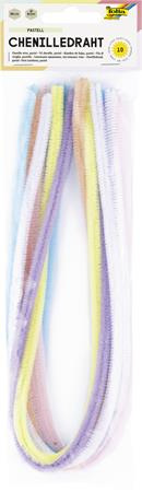 Žinilkové drôtiky, 50 cm, FOLIA, 10 rôznych pastelových farieb