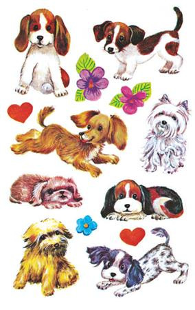 Nálepky, papier, 3 hárky, 76x120 mm, AVERY ZWECKFORM, "Z-Design No.4340", šteniatka 2