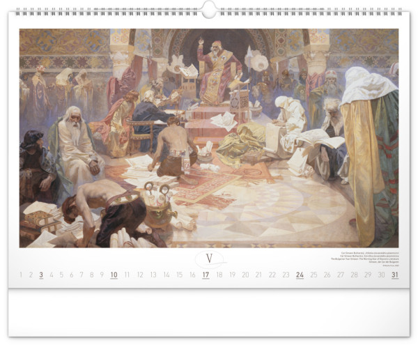 NOTIQUE Nástenný kalendár Slovanská epopej – Alfons Mucha 2026, 48 x 33 cm 5