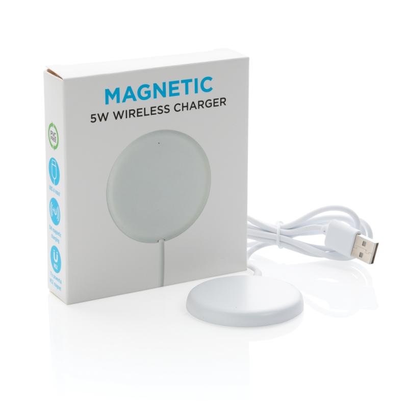 Magnetická bezdrôtová nabíjačka 5W biela 9