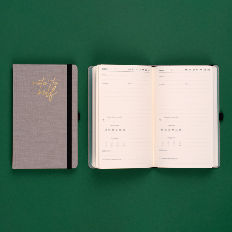 Nedatovaný plánovač Note to self, 5 mínut denne, 13 × 21 cm 7