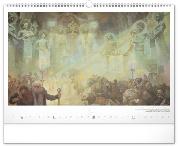 NOTIQUE Nástenný kalendár Slovanská epopej – Alfons Mucha 2026, 48 x 33 cm 1