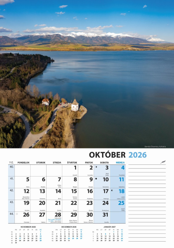 Nástenný kalendár Slovensko z výšky 2026 11