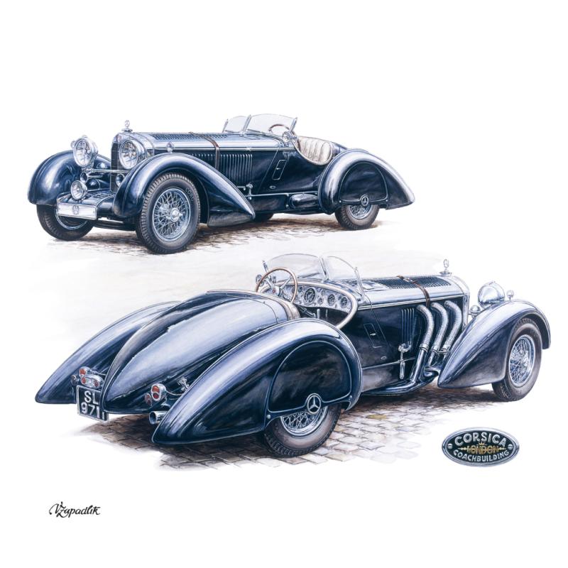 NOTIQUE Poznámkový kalendár Classic Cars – Václav Zapadlík, 2025, 30 x 30 cm