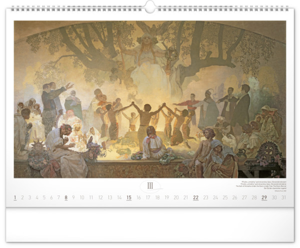 NOTIQUE Nástenný kalendár Slovanská epopej – Alfons Mucha 2026, 48 x 33 cm 3