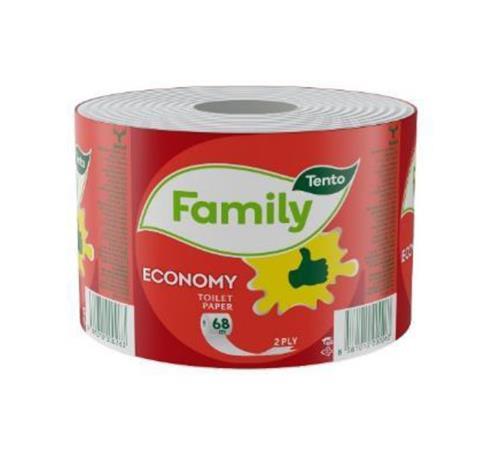 Toaletný papier, 2-vrstvový, 36 kotúčov, TENTO "Family Economy", prírodná