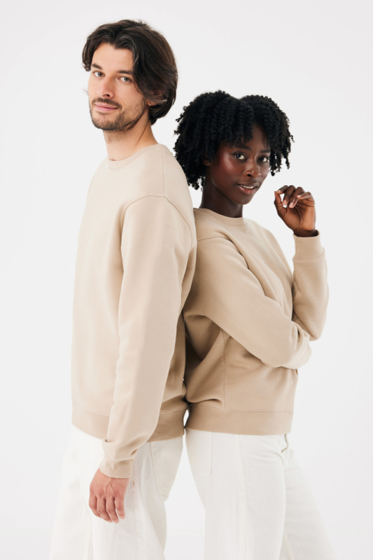 IQONIQ Toria Unisex mikina s okrúhl. výstrihom z rec. bavlny desert XXS 16