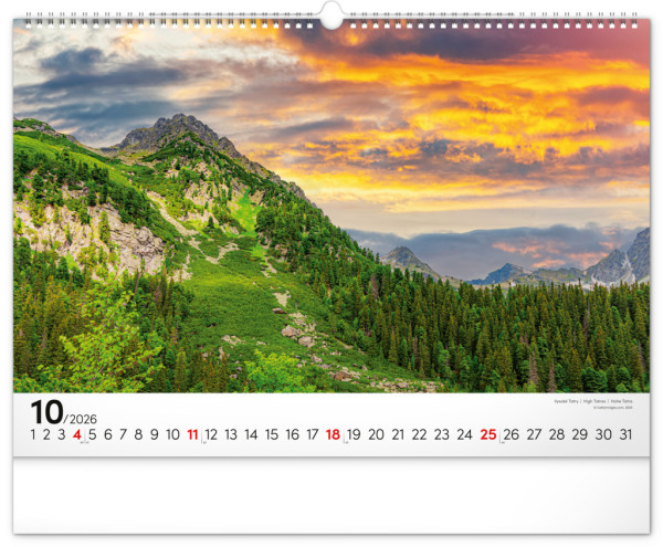 NOTIQUE Nástenný kalendár Magické Tatry 2026, 48 x 33 cm 10