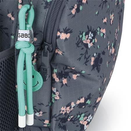 Školská taška, so zipsom, GABOL "Secret", sivá, s kvetinkovým vzorom 10