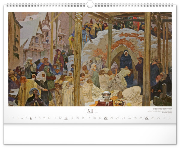 NOTIQUE Nástenný kalendár Slovanská epopej – Alfons Mucha 2026, 48 x 33 cm 12