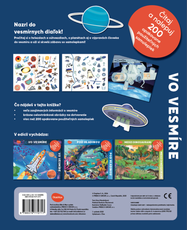 Čítaj a nalepuj – VO VESMÍRE, kniha se samolepkami 6