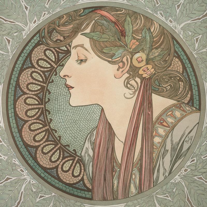 NOTIQUE Poznámkový kalendár Alfons Mucha 2027, 30 x 30 cm 9