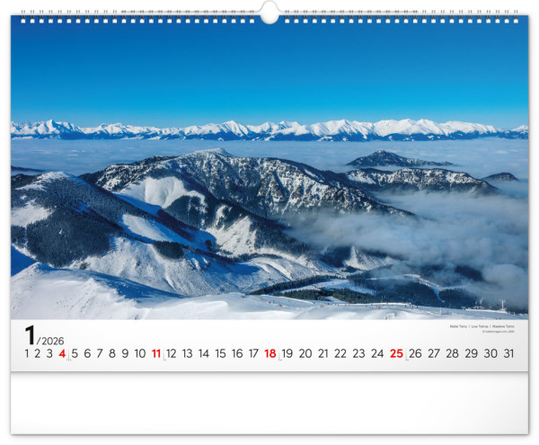 NOTIQUE Nástenný kalendár Magické Tatry 2026, 48 x 33 cm 1
