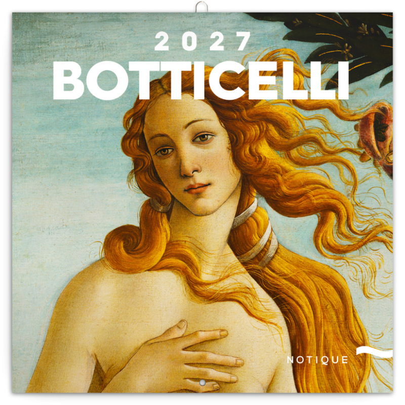 NOTIQUE Grid calendar Sandro Botticelli 2027, 30 x 30 cm