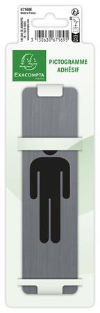 Informačná tabuľka, samolepiaca, 4,4x16,5 cm, hliníkový vzhľad, EXACOMPTA, "Pre pánov" 2