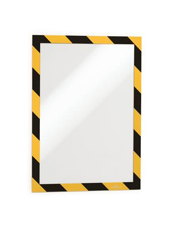 Informačný panel, A4, samolepiaca zadná strana, DURABLE "DURAFRAME SECURITY", žltý-čierny 1