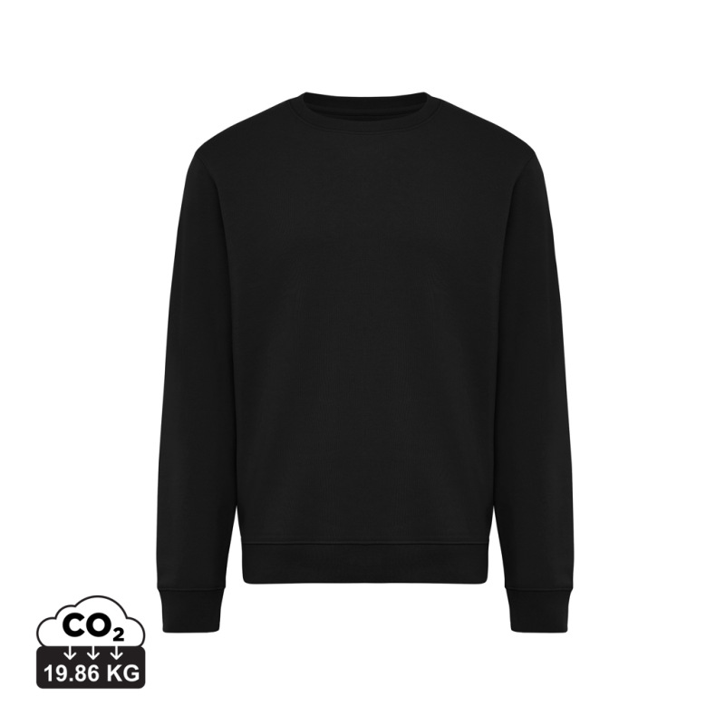 IQONIQ Toria Unisex mikina s okrúhl. výstrihom z rec. bavlny čierna XXL