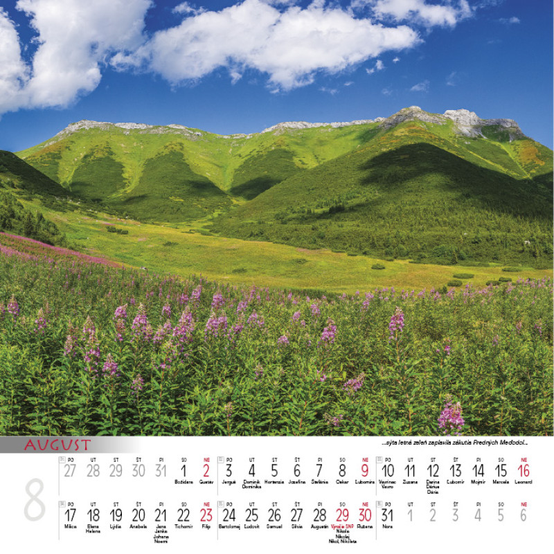 Nástenný kalendár Tatry 2026 8