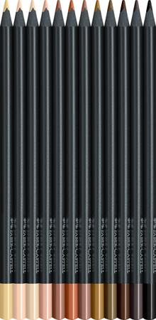 Farebné ceruzky, sada, trojhranné, FABER-CASTELL "Black Edition", 12 rôznych odtieňov ple 2