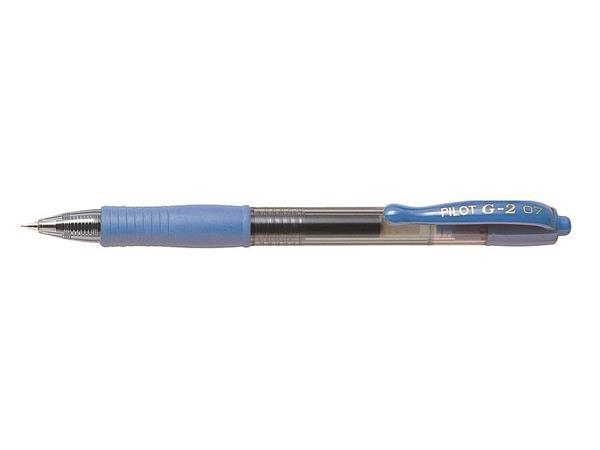 Gélové pero, 0,32 mm, stláčací mechanizmus, PILOT "G-2", nebeská modrá