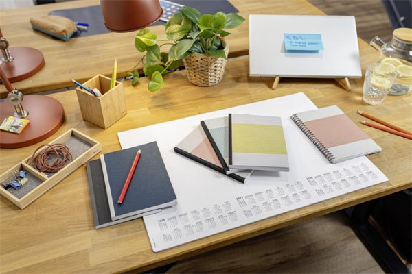 Špirálový zošit, A5, bodkovaný, 80 listov, mäkká obálka, SIGEL "Quicknote", koralový-sivý 3