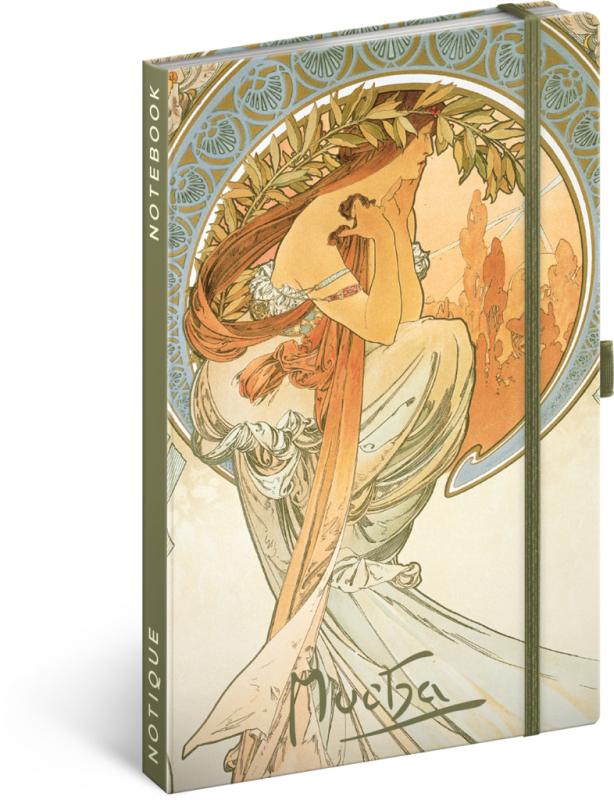 NOTIQUE Notes Alfons Mucha – Poézia, linajkovaný, 13 x 21 cm