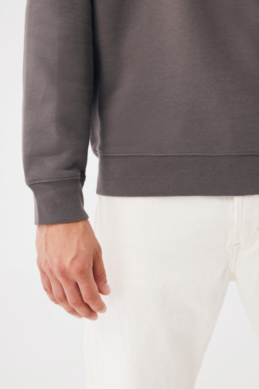 IQONIQ Toria Unisex mikina s okrúhl. výstrihom z rec. bavlny antracitová XS 10