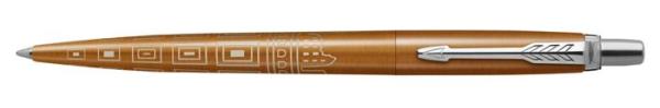 Guľôčkové pero, 0,7 mm, strieborný klip, vzorované telo, PARKER, "Royal Jotter Róma", modr