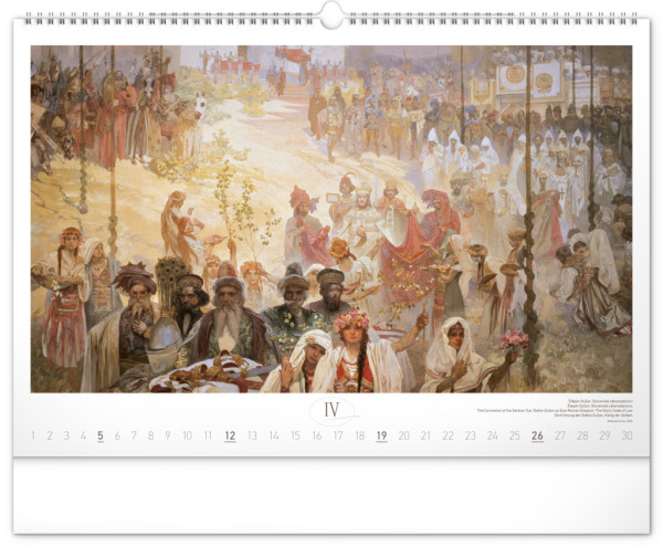 NOTIQUE Nástenný kalendár Slovanská epopej – Alfons Mucha 2026, 48 x 33 cm 4